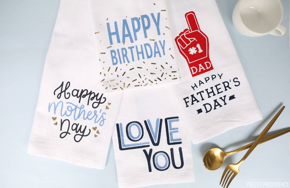 DIY Special occasion napkins: mother's day, birthday, father's day, and 'love you'