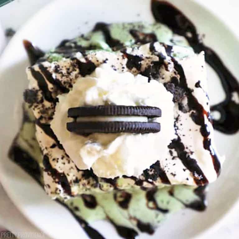 birds eye view of mint ice cream cake