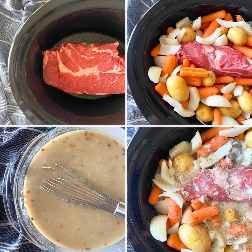 step by step photos for how to prepare a crock pot roast