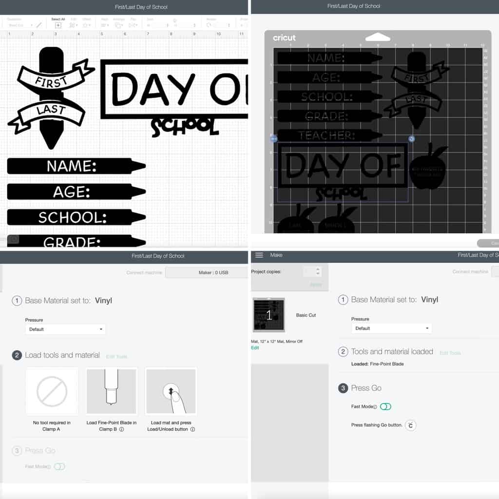 collage image of Cricut design space tutorial