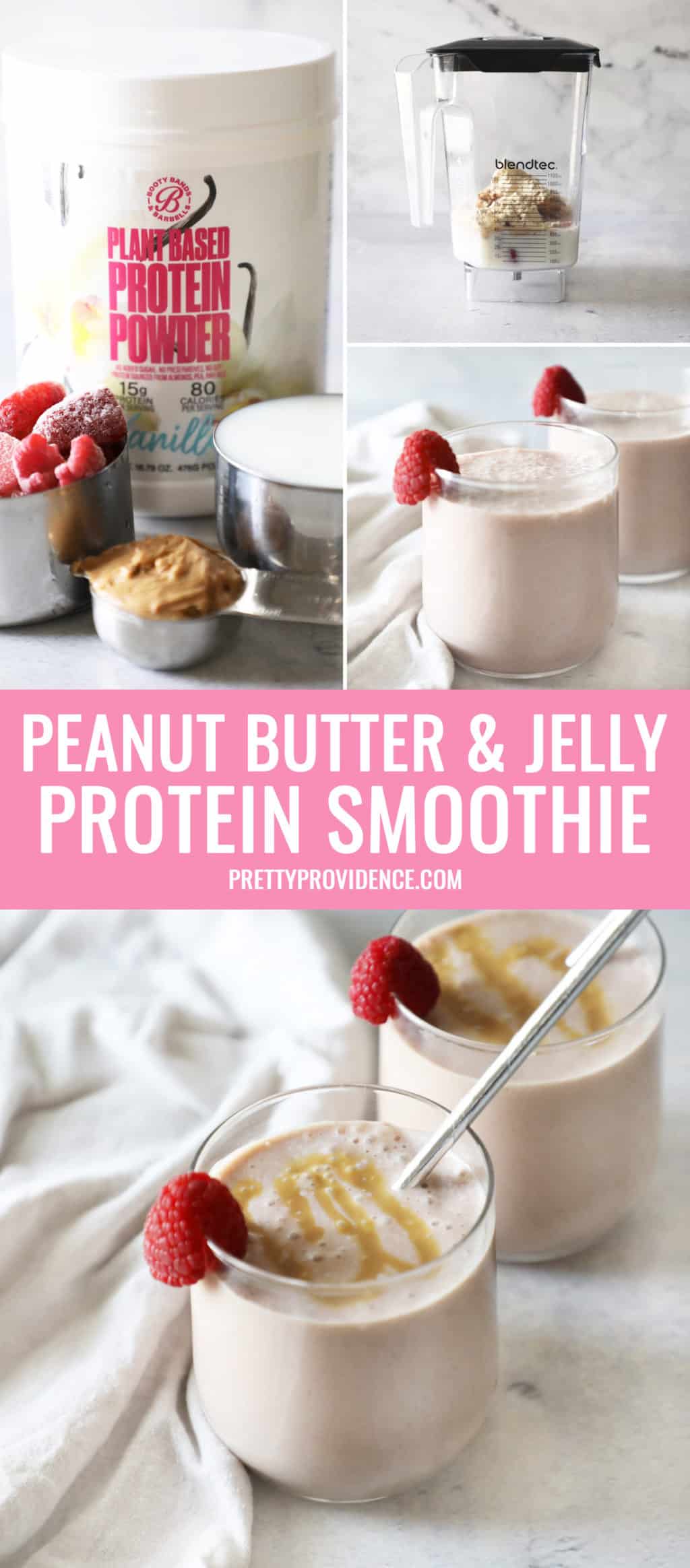 Peanut Butter and Jelly Smoothie - Pretty Providence