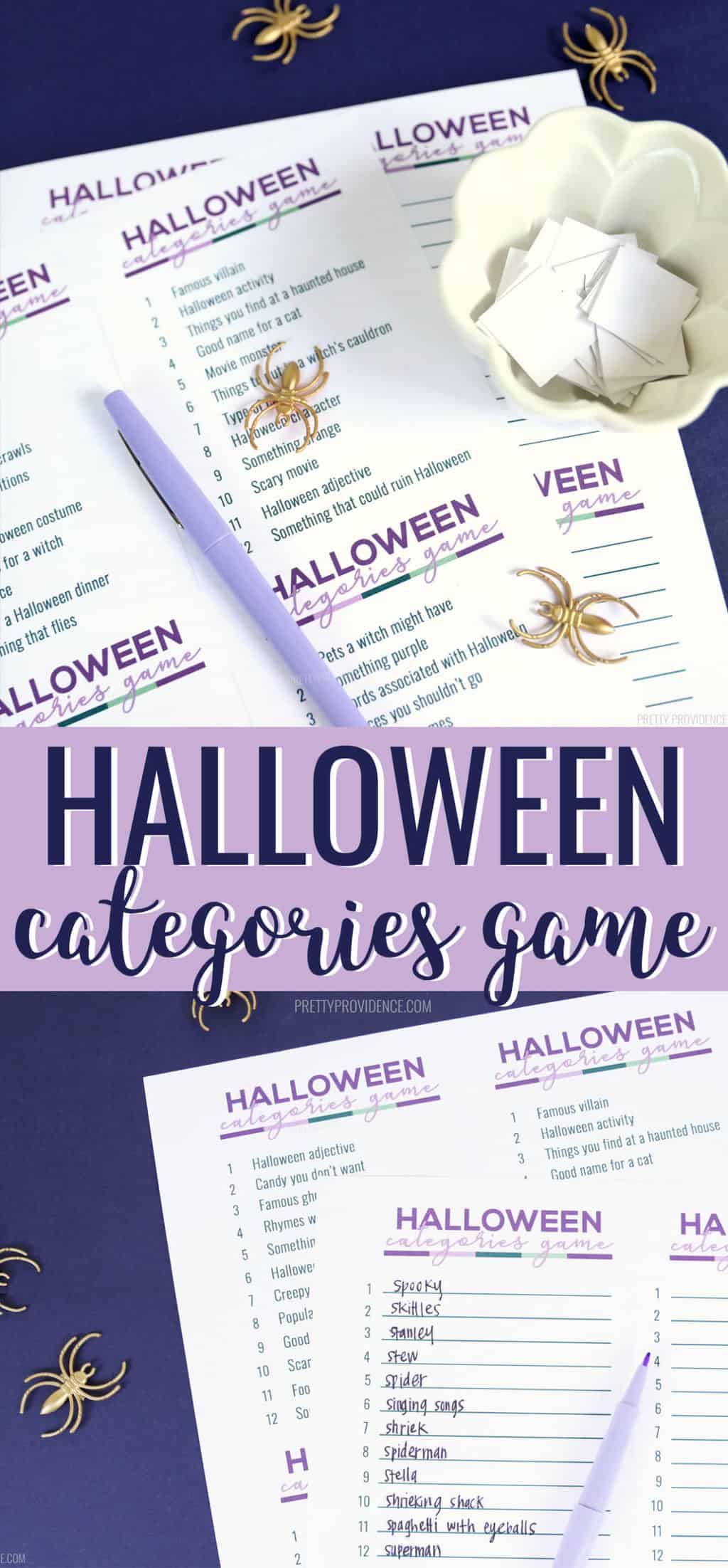 Halloween Categories Game AKA Scattergories