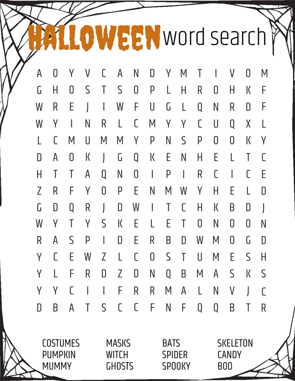 Free Printable Halloween Word Games For Adults Printable Form 