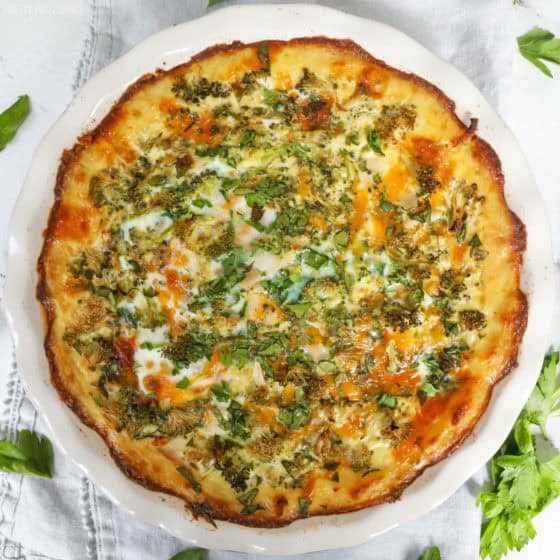 Turkey Quiche with Mashed Potato Crust