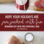 photos of jam neighbor gift idea in a collage for pinterest