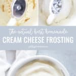 step by step photos showing how to make easy cream cheese frosting