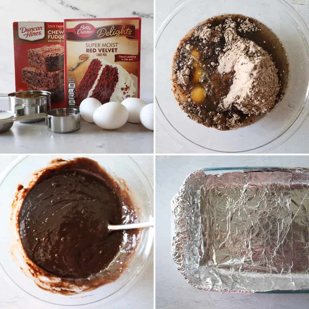 how to make red velvet brownies step by step