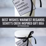 two images of best wishes warmest regards gift tag optimized for pinterest