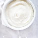 the best cream cheese frosting in a dish optimized for pinterest