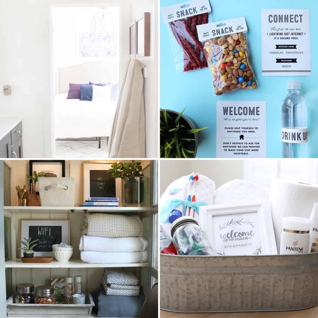 fun and easy guest room ideas collage image