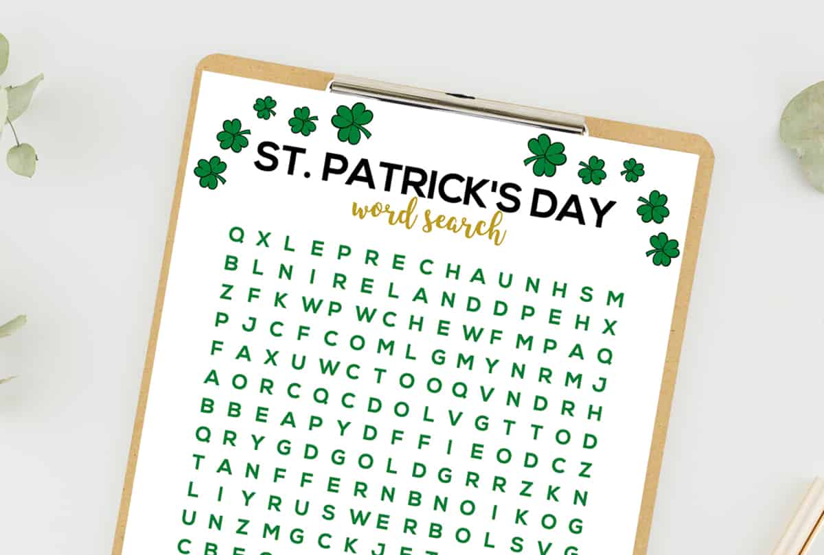 top half of a st. Patrick's day activity