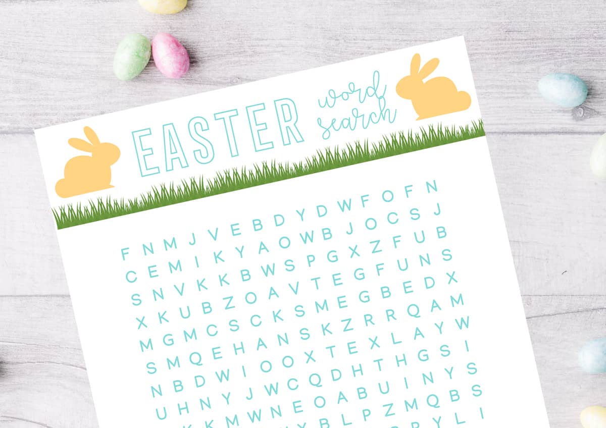 close up of letters in an easter word search