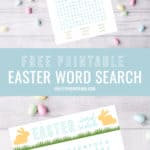 two images of an easter word search combined for pinterest