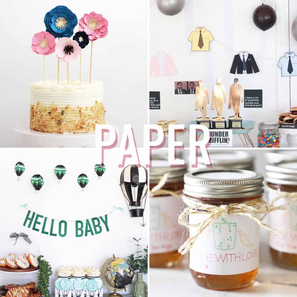 four DIY's using Cricut paper options in a collage image