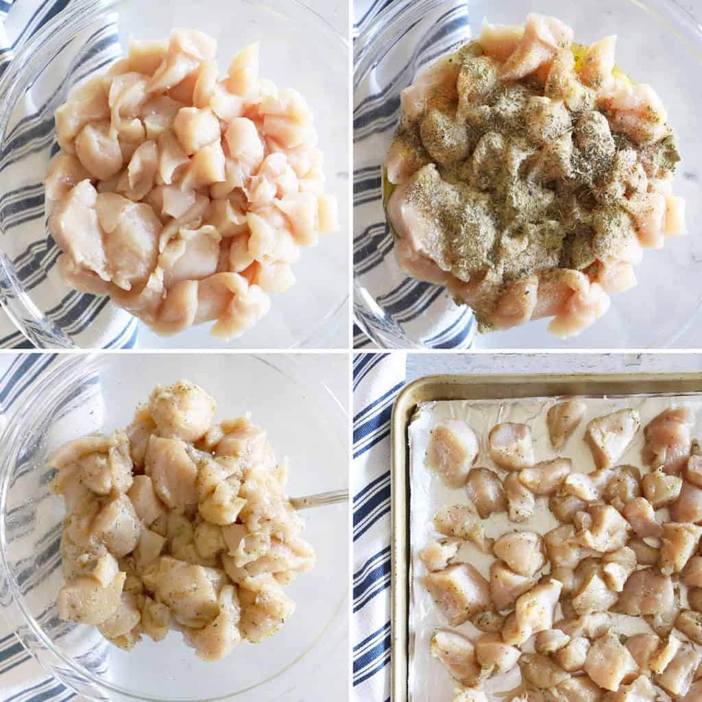 step by step how to photos for the perfect baked chicken seasoning in a collage
