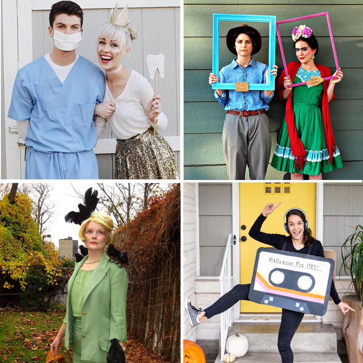 Funny Halloween costumes for adults collage.