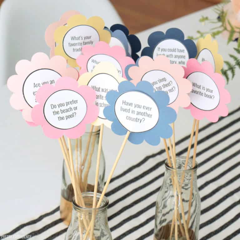 get to know you questions on paper flowers in glass vases