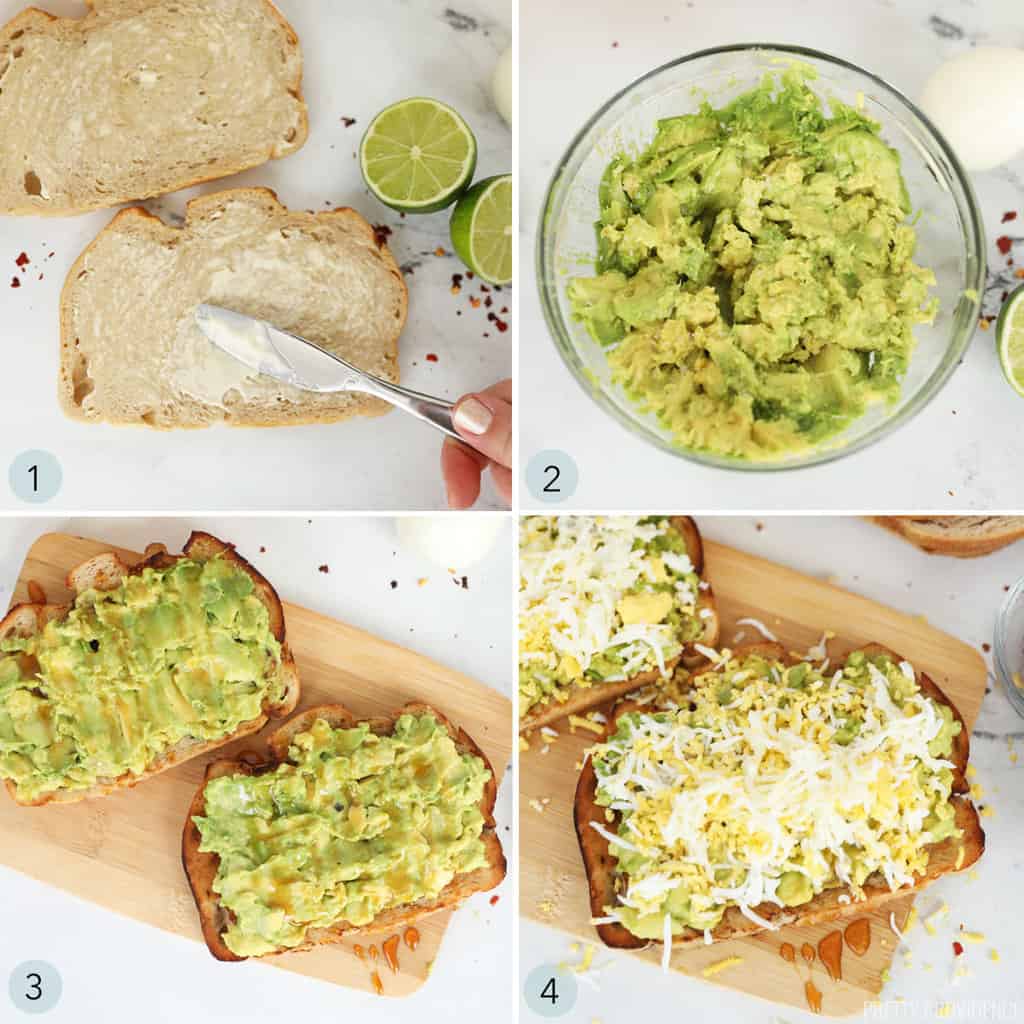 Avocado toast with egg step by step instructions