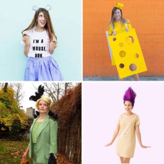Funny Halloween costumes for women collage.