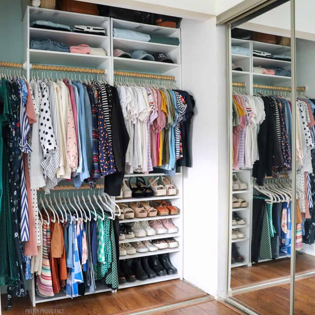 Small Closet Makeover (Closet Bookshelf Hack) - Pretty Providence