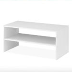 Shoe rack white with two shelves.